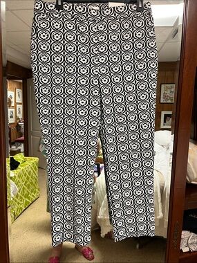 NWT Jules & Leopold Black and White Floral Swirl Capri Pants